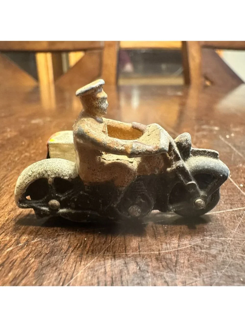 Vintage Dinky Toys Motorcycle with Side Car Die Cast Metal Model